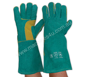 caption LEATHER WELDING GAUNTLET - WELDERS SAFETY GLOVES