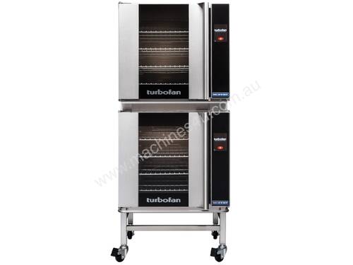 Turbofan E32T4/2C - 2 x E32T4 Electric Convection Ovens Double Stacked with castor base stand