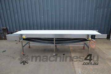 STAINLESS STEEL Motorised Variable Speed Belt Conveyor - 3.4m long