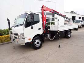 2012 HINO DUTRO 300 - Tray Truck - Truck Mounted Crane - Tray Top Drop Sides - picture0' - Click to enlarge
