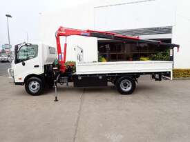 2012 HINO DUTRO 300 - Tray Truck - Truck Mounted Crane - Tray Top Drop Sides - picture0' - Click to enlarge