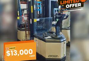SALE - Crown Walkie Reach Stacker | 3800mm Lift Height