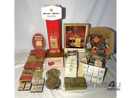 caption COLLECTION OF BENSON & HEDGES TOBACCO MEMORABILLIA