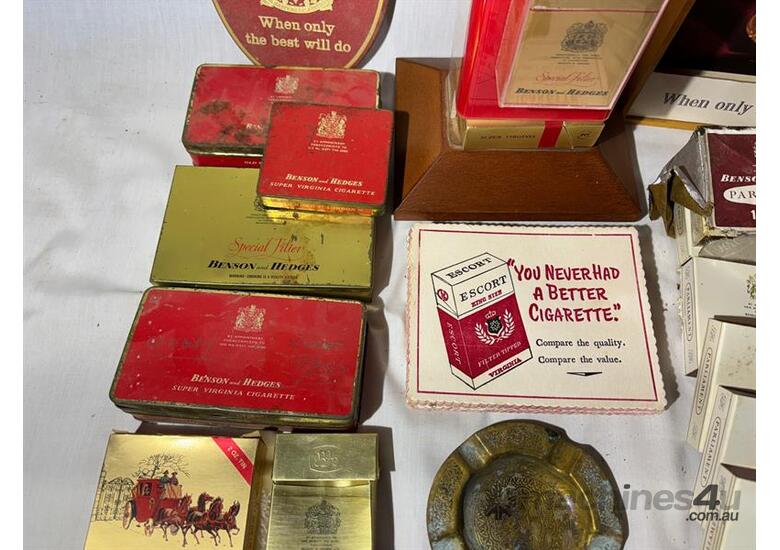 caption COLLECTION OF BENSON & HEDGES TOBACCO MEMORABILLIA