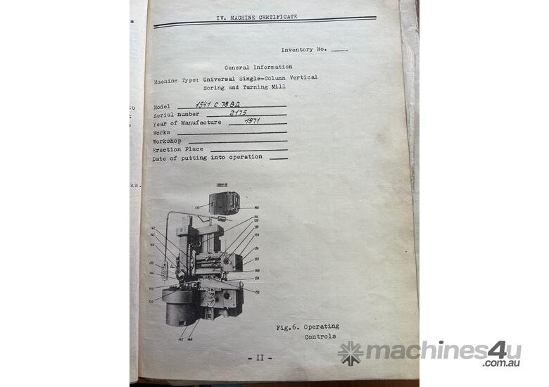 caption Single Column Vertical Borer and Turning Mill