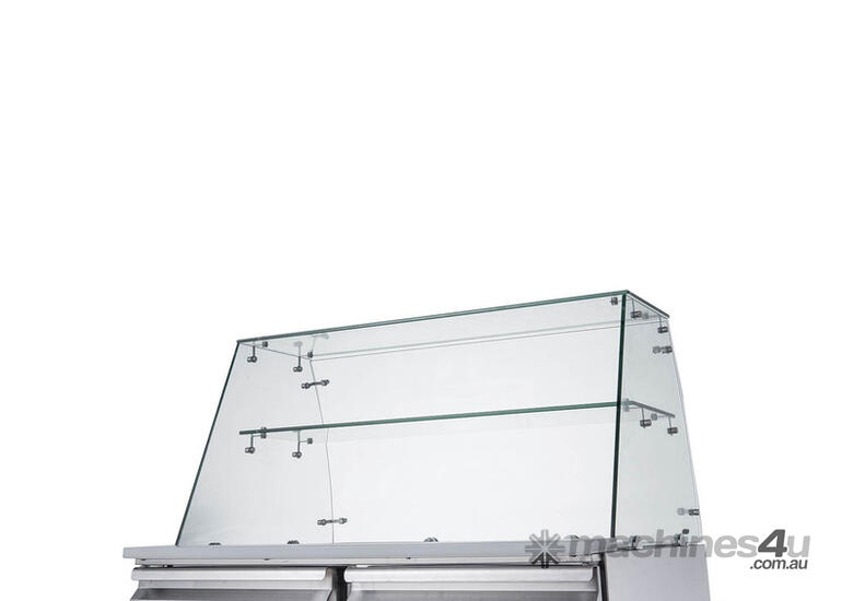 FED-X Three Door Salad Prep Fridge with Glass Top - XS903GC