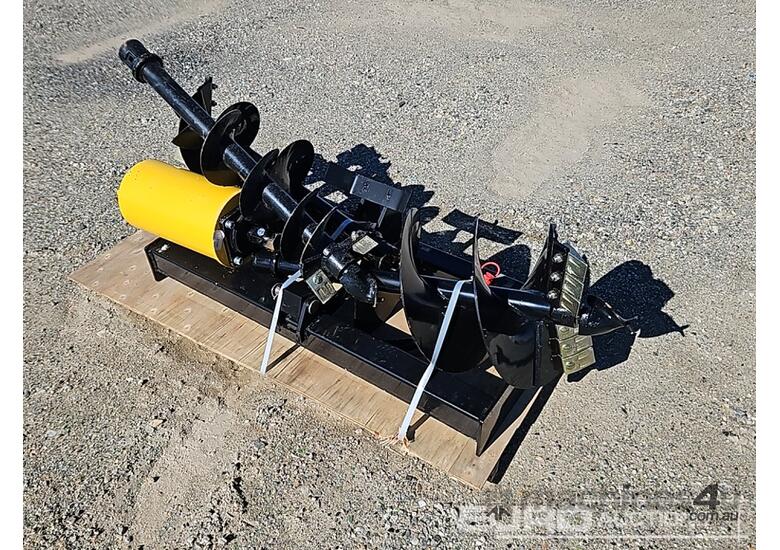 caption Unused Captok Hydraulic Auger Drive & 3 Augers to suit Skidsteer Loader
