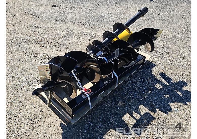caption Unused Captok Hydraulic Auger Drive & 3 Augers to suit Skidsteer Loader