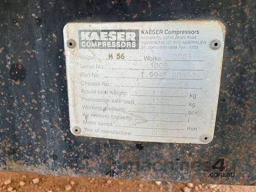 caption 2002 Kaeser M56 Air Compressor (Trailer Mounted)
