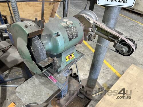 2x Industrial Bench Grinders (Pedestal Mounted)