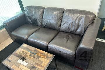 2x Leather Couches and Coffee Table
