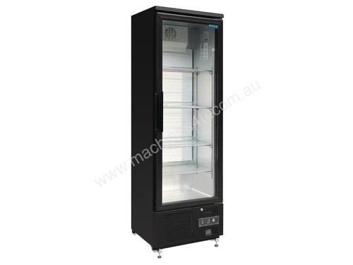 Polar GJ447-A - Single Door Bar Display Cooler 307Ltr Black Single Hinged Door