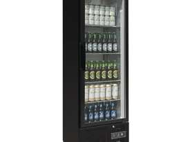 Polar GJ447-A - Single Door Bar Display Cooler 307Ltr Black Single Hinged Door - picture1' - Click to enlarge