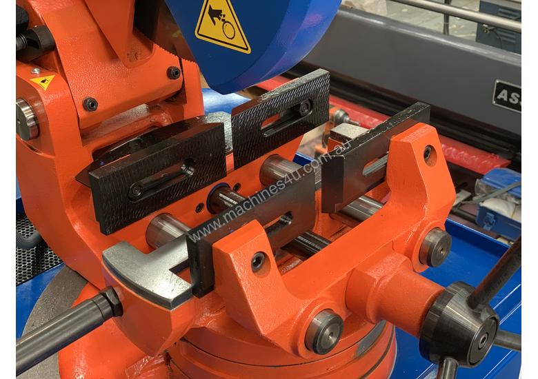 caption European Double Vice 350mm Coldsaw Now Available - Includes Stand - 240V or V
