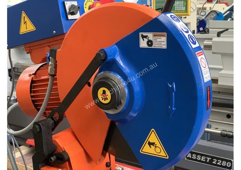 caption European Double Vice 350mm Coldsaw Now Available - Includes Stand - 240V or V