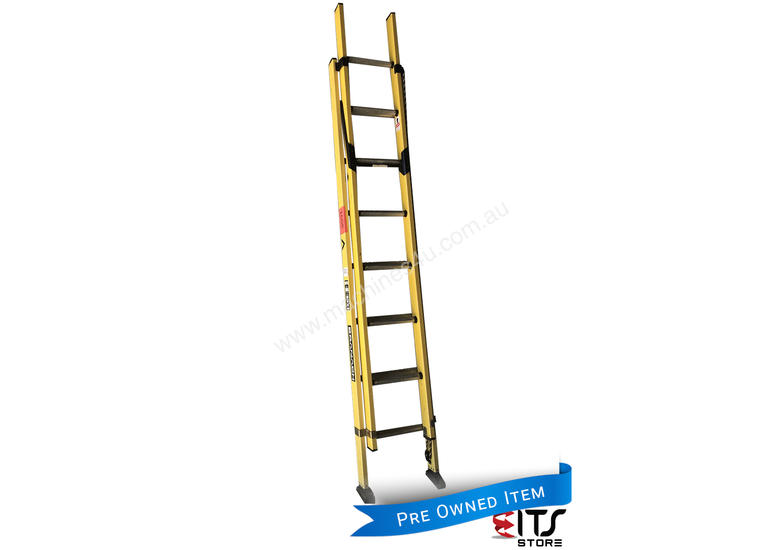 caption Branach Fiberglass Extension Ladder 2.7 to 3.9 Meter Industrial Quality Aluminium Rungs