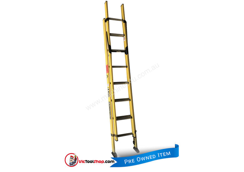 caption Branach Fiberglass Extension Ladder 2.7 to 3.9 Meter Industrial Quality Aluminium Rungs