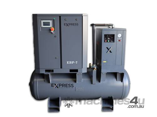 Screw Compressor Package 5.5kW (7HP) with tank and dryer (27 cfm)