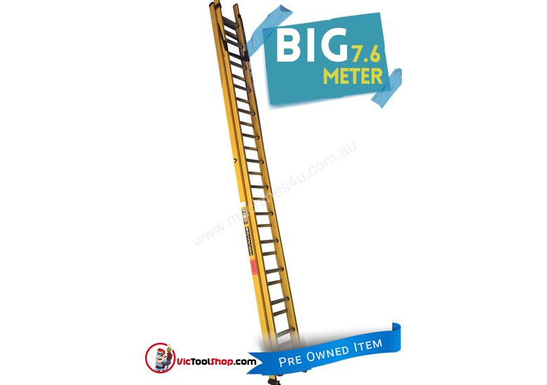caption Branach Fiberglass Extension Ladder 4.6 to 7.6 Meter Industrial FED7.6
