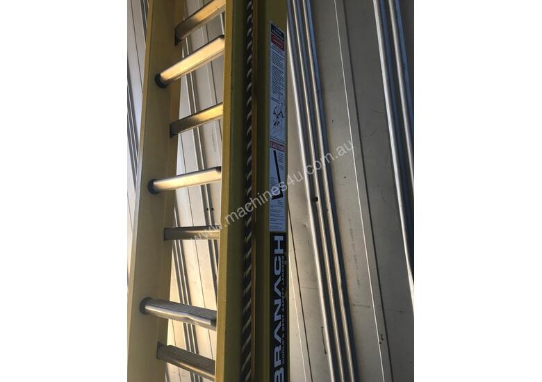 caption Branach Fiberglass Extension Ladder 4.6 to 7.6 Meter Industrial FED7.6