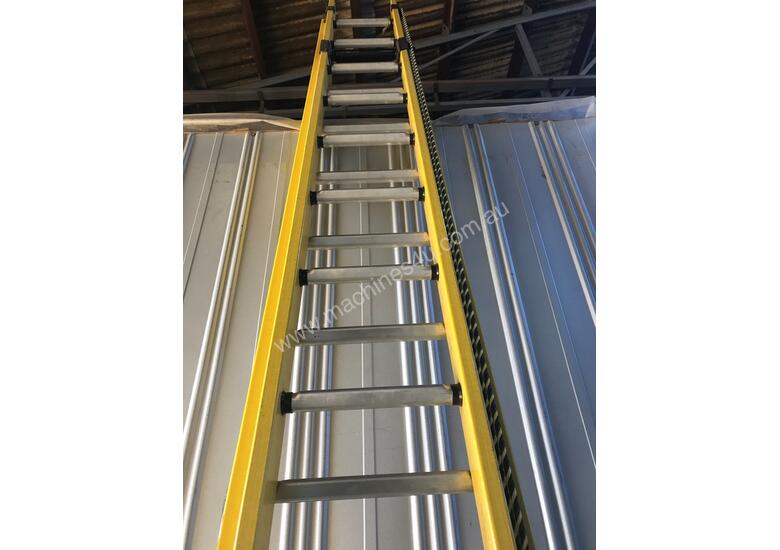 caption Branach Fiberglass Extension Ladder 4.6 to 7.6 Meter Industrial FED7.6