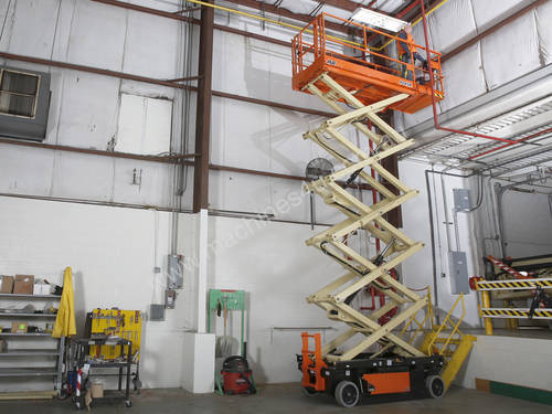  JLG 40ft Narrow Electric Scissor Lift – Compact, Efficient, and Ideal for Indoor Tasks! For Hire!