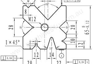 Multi Vee Bottom Die Block 65mm x 65mm x Length
