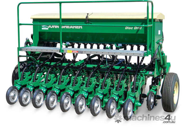 caption John Shearer Pasture Drill: Double Disc Opener - 10, 13, 16, and 19 Row Options