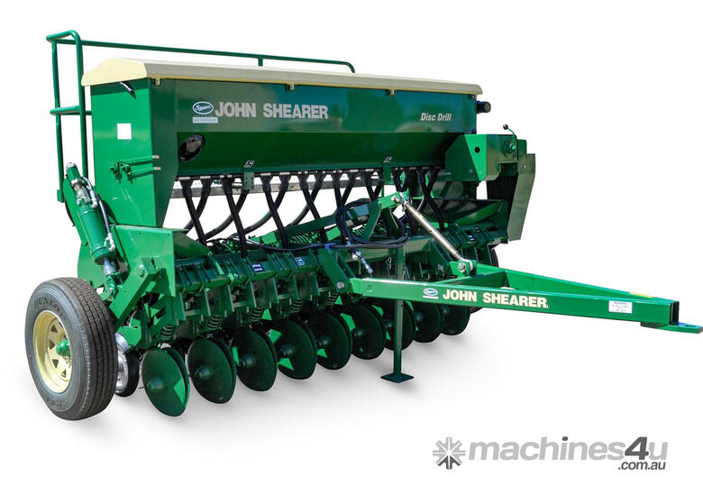 caption John Shearer Pasture Drill: Double Disc Opener - 10, 13, 16, and 19 Row Options