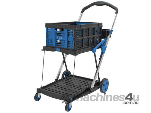 V-Cart Folding Plastic and Aluminium Trolley (includes 1 folding basket)