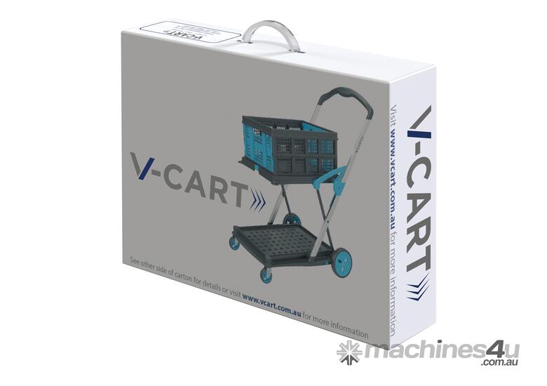 V-Cart Folding Plastic and Aluminium Trolley (includes 1 folding basket)