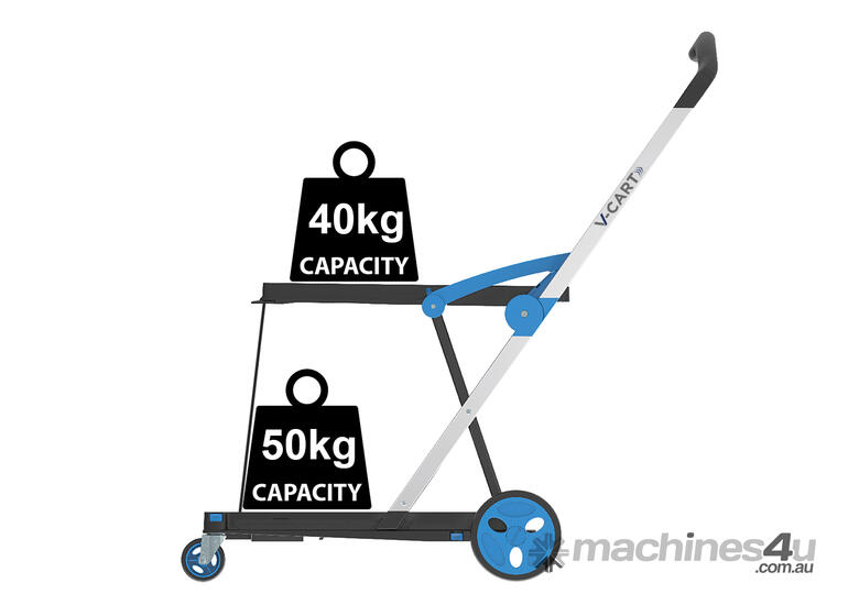 V-Cart Folding Plastic and Aluminium Trolley (includes 1 folding basket)