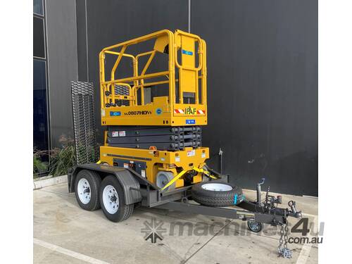 XCMG 19ft Scissor Lift and Trailer Package - Compact design fits through narrow aisles and doorways!