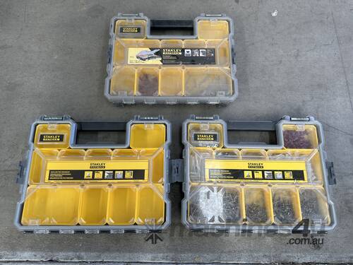 3 x Stanley joinable Toolbox set including contents