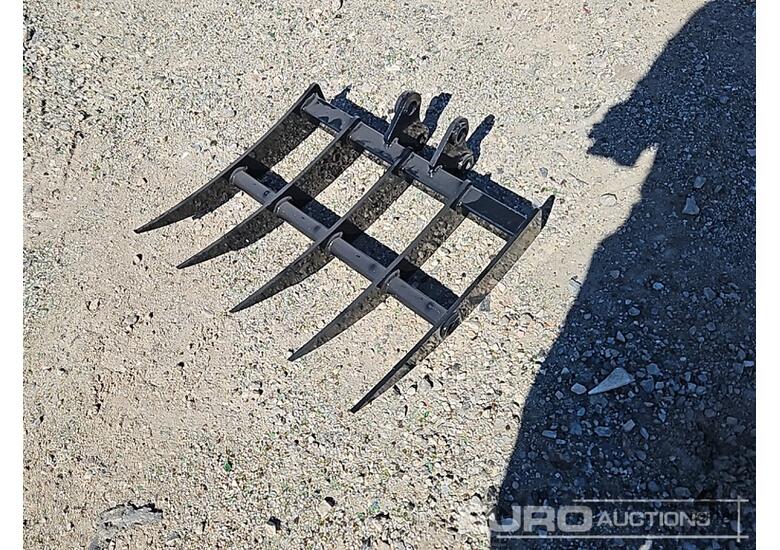 caption Unused Captok Rake To Suit 1-3 Ton Excavator, Pin Diameter 1