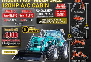 TRIDENT PLUS 120HP POWERSHIFT 4WD A/C CABIN TRACTOR WITH 4IN1 BUCKET COMBO DEAL 5 YEARS LABOUR & PAR