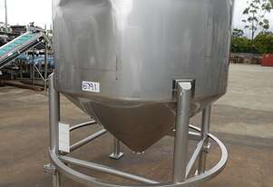 Tank, Stainless Steel Storage (Vert), 3400Lt, 1780mm Dia x 1120mm Straight + 770 mm Cone
