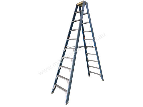 Bailey Fibreglass & Aluminum Step Ladder 3.0 Meter Double Sided Industrial 150 kg SWL