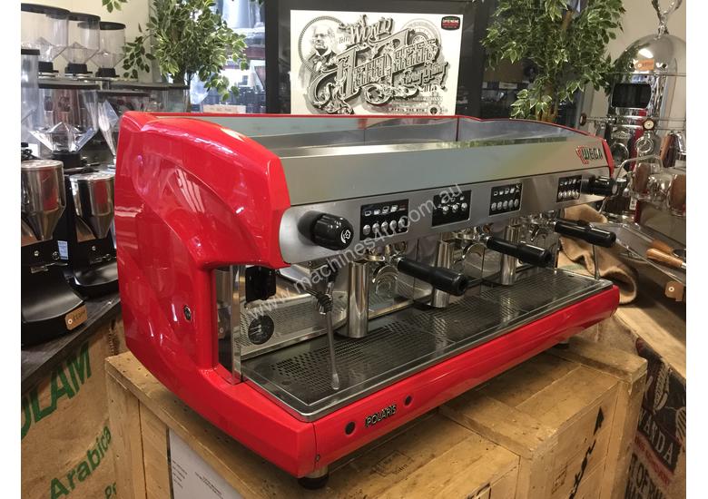 Click to view full size photos WEGA POLARIS 3 GROUP RED ESPRESSO COFFEE MACHINE