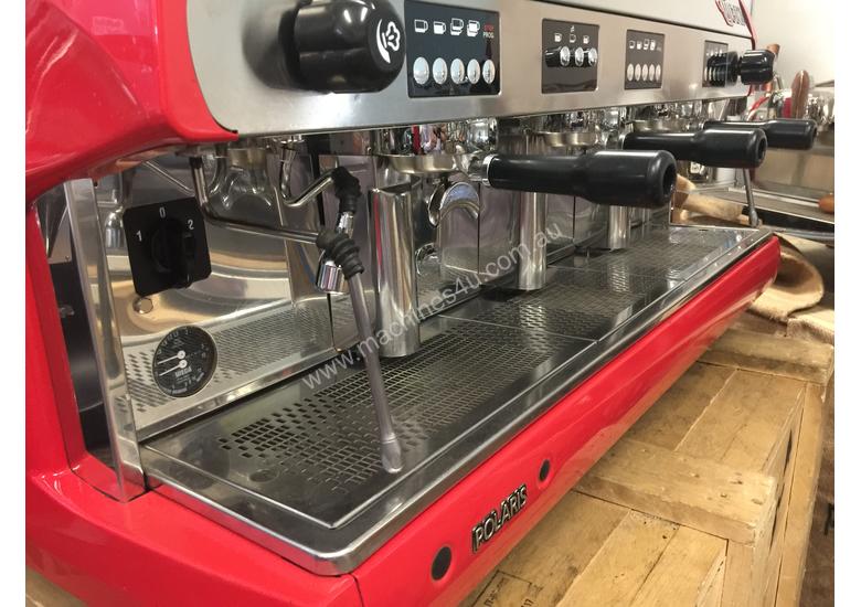 Click to view full size photos WEGA POLARIS 3 GROUP RED ESPRESSO COFFEE MACHINE