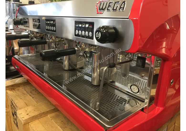 Click to view full size photos WEGA POLARIS 3 GROUP RED ESPRESSO COFFEE MACHINE