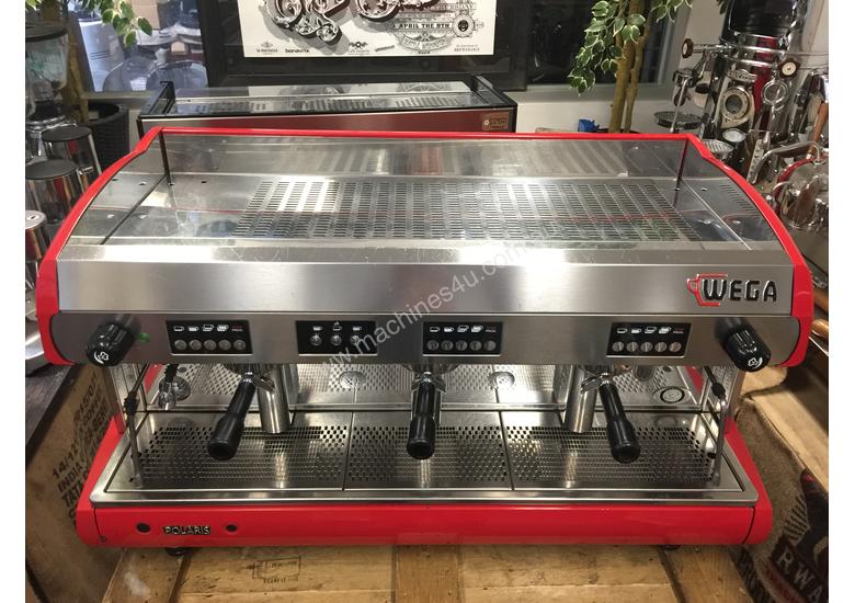 Click to view full size photos WEGA POLARIS 3 GROUP RED ESPRESSO COFFEE MACHINE