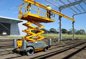 Haulotte 32ft Rough Terrain Diesel Scissor Lift Precision, and All-Terrain Capability! For Hire!