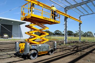 Haulotte 32ft Rough Terrain Diesel Scissor Lift Precision, and All-Terrain Capability! For  !