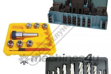 3MT Mill-Drill Accessory Package Deal - Imperial Cutters Includes 3MT Collet Chuck Set, Clamp Kit, E