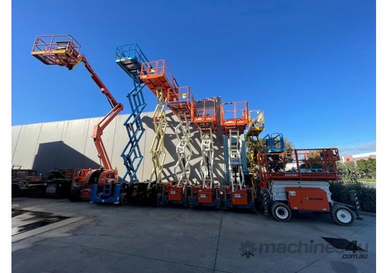 caption Snorkel S3370 RT 33ft All Terrain Scissor Lift