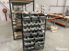 Mobile Parts Shelf With Parts Bins & Contents - picture0' - Click to enlarge