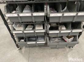 Mobile Parts Shelf With Parts Bins & Contents - picture2' - Click to enlarge