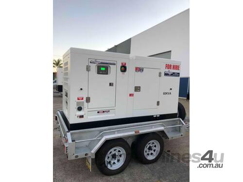 Heavy Duty, Trailer Mounted, Diesel Generator, 60KVA - Hire