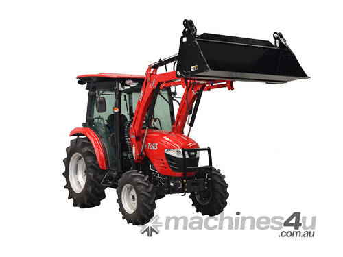 caption TYM T613 HST 4WD Cabin AND 4-IN-1 LOADER PACKAGE
